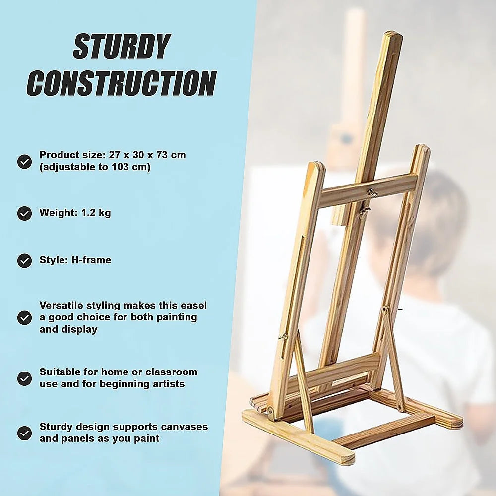 Tabletop Easel Wood Studio H-Frame Artist Art Display