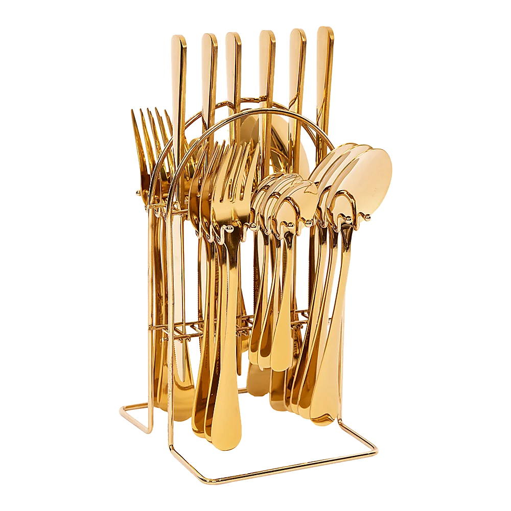 Tableware 24PC Gold Cutlery Set SS304 Household Knife Fork