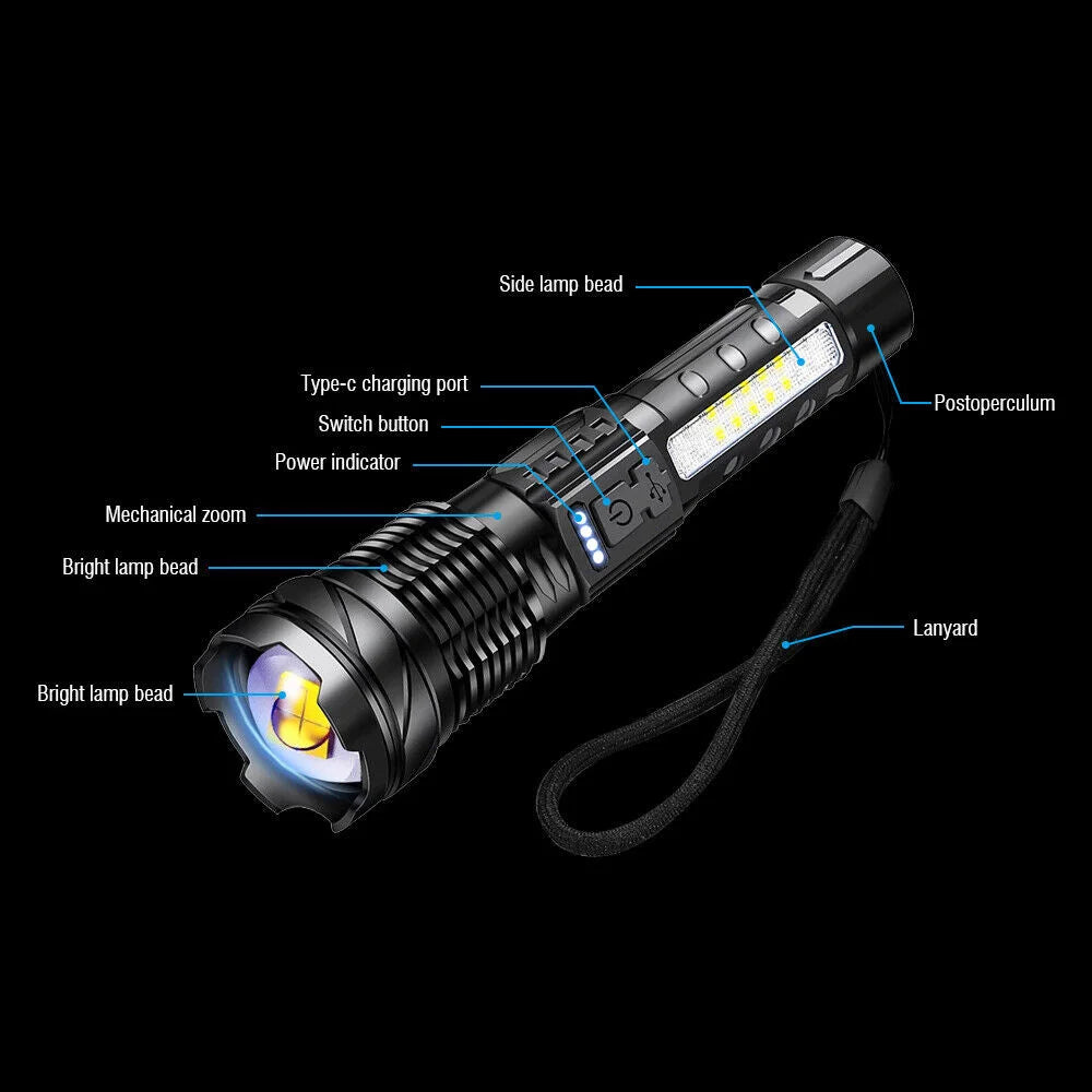 Tactical Torch Lamp Super Bright 30W 14LED Flashlight White