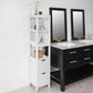 Tall cabinet standing with handles and internal shelves