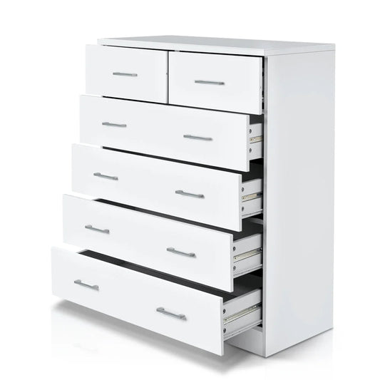 Tallboy Dresser 6-Drawer Cabinet White Bedroom Storage