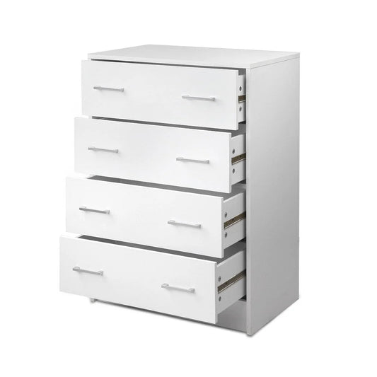 Tallboy Storage Cabinet 4-Drawer White - Living Room