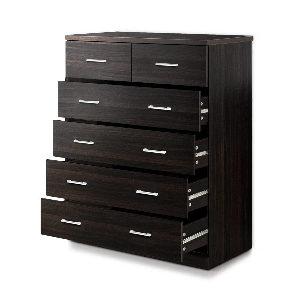 Tallboy Storage Cabinet 6-Drawer Walnut - Bedroom