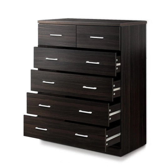 Tallboy Storage Cabinet 6-Drawer Walnut - Bedroom