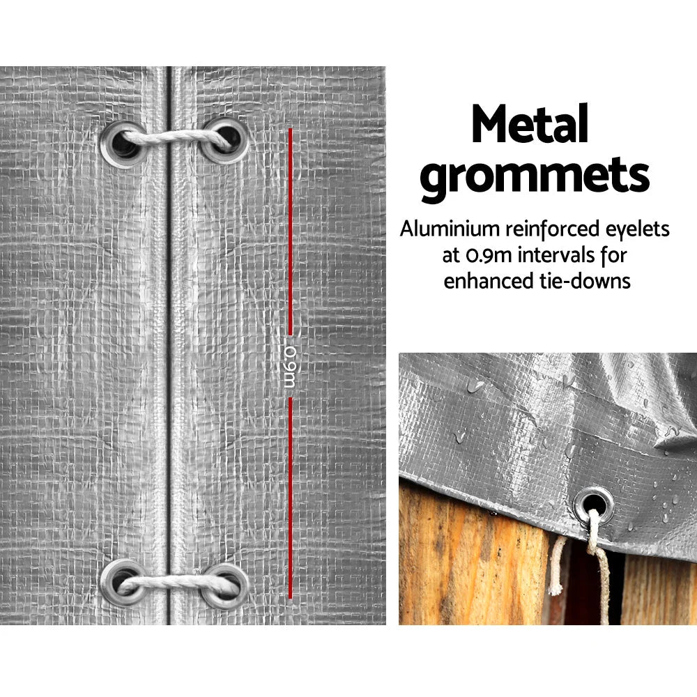 Tarpaulin Tarp 3x3.6M Camping Poly Heavy Duty Cover 180gsm