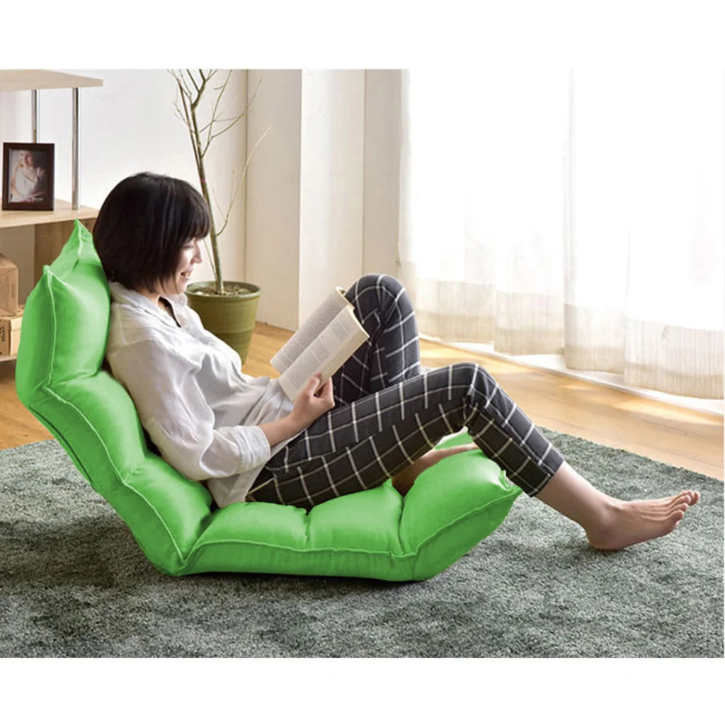 Tatami Floor Sofa Bed 2X Foldable Meditation Lounge Chair Recliner Lazy Couch Green