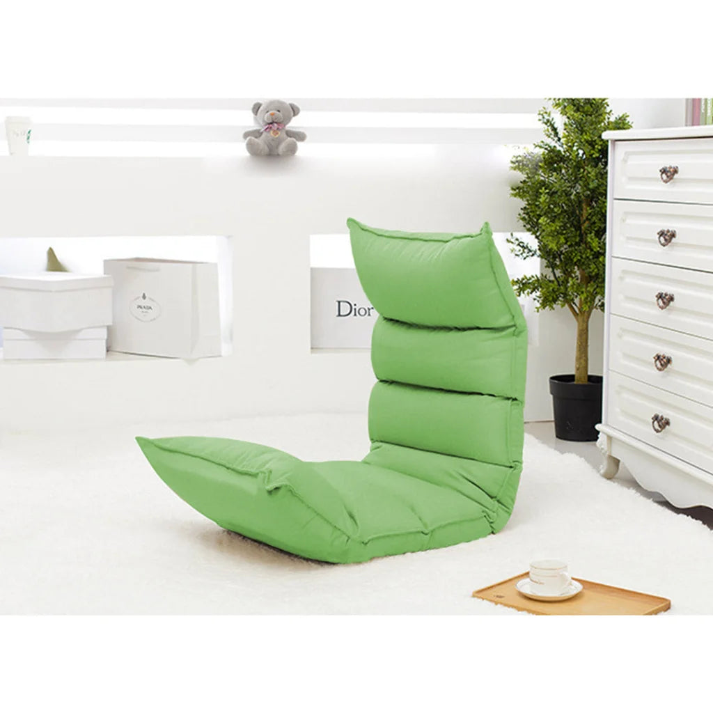 Tatami Floor Sofa Bed 2X Foldable Meditation Lounge Chair Recliner Lazy Couch Green