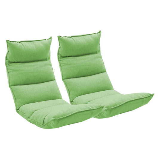 Tatami Floor Sofa Bed 2X Foldable Meditation Lounge Chair Recliner Lazy Couch Green