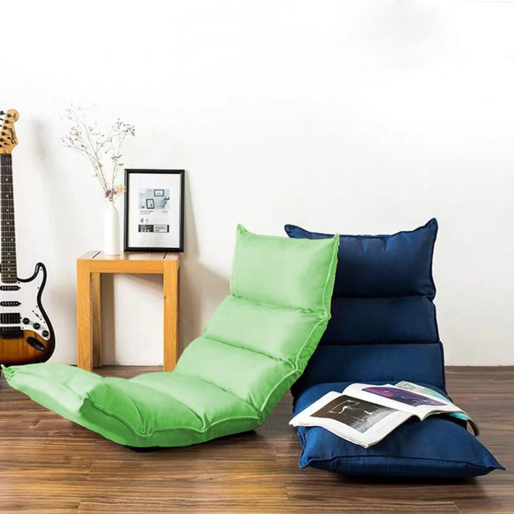 Tatami Floor Sofa Bed 2X Foldable Meditation Lounge Chair Recliner Lazy Couch Green