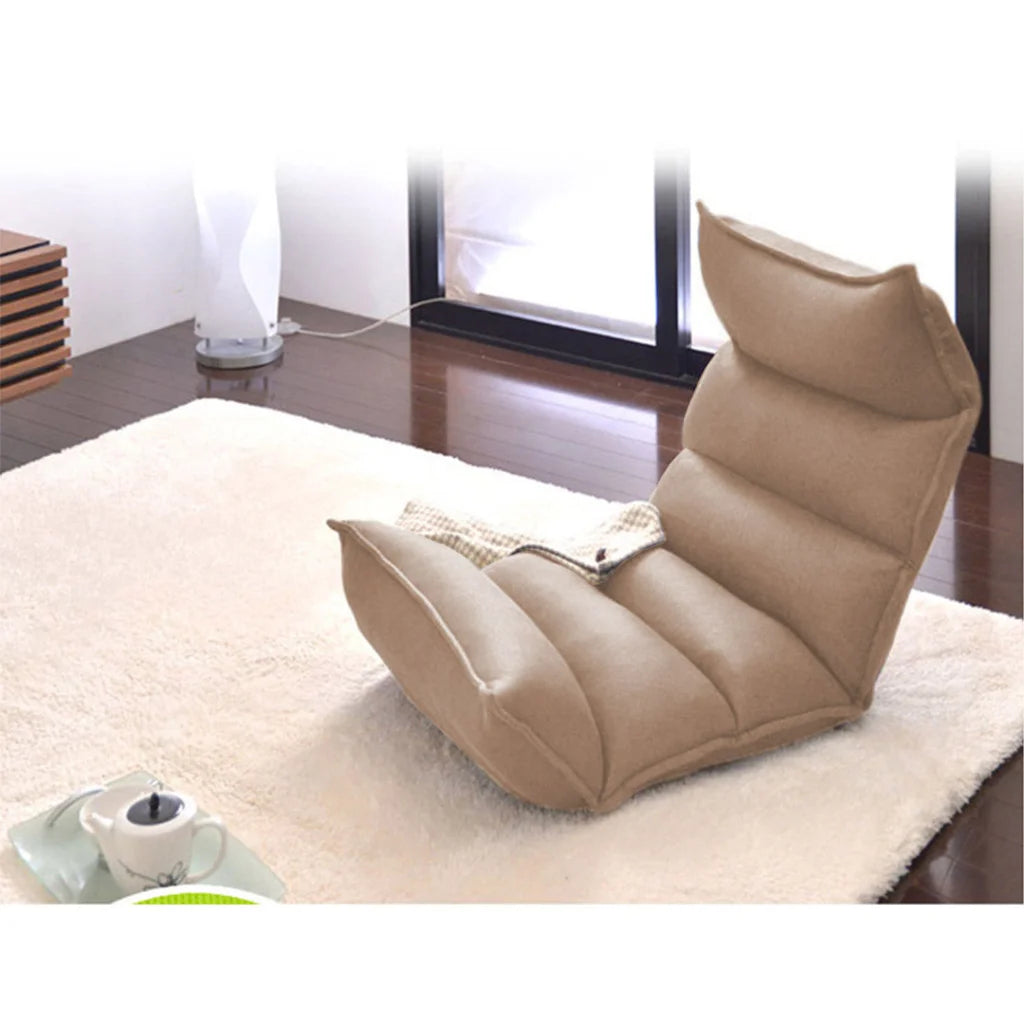 Tatami Floor Sofa Bed 2X Foldable Meditation Lounge Chair Recliner Lazy Couch Khaki