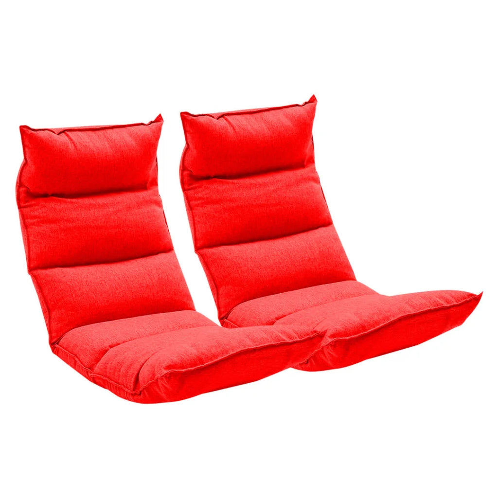 Tatami Floor Sofa Bed 2X Foldable Meditation Lounge Chair Recliner Lazy Couch Red