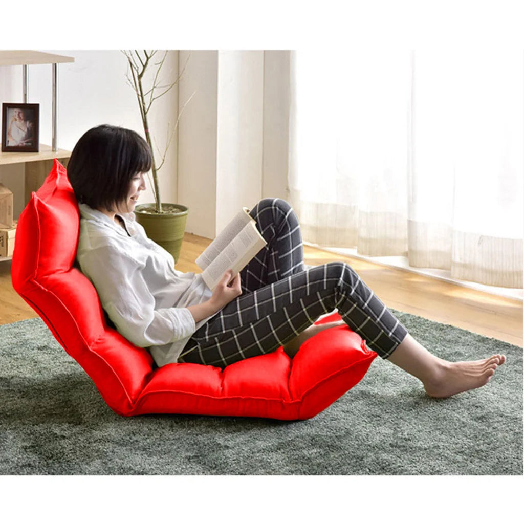 Tatami Floor Sofa Bed 2X Foldable Meditation Lounge Chair Recliner Lazy Couch Red