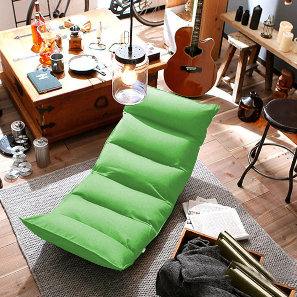 Tatami Floor Sofa Bed 4X Foldable Meditation Lounge Chair Recliner Lazy Couch Green