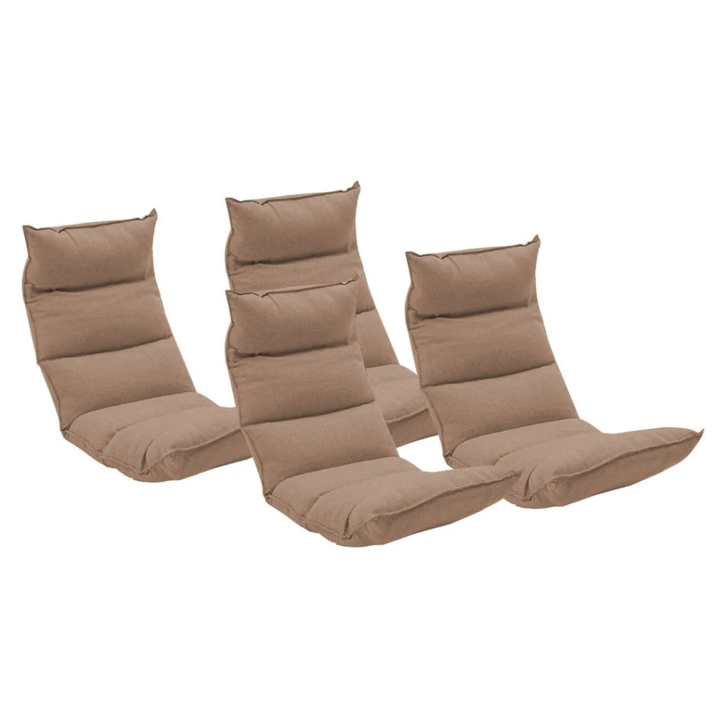 Tatami Floor Sofa Bed 4X Foldable Meditation Lounge Chair Recliner Lazy Couch Khaki