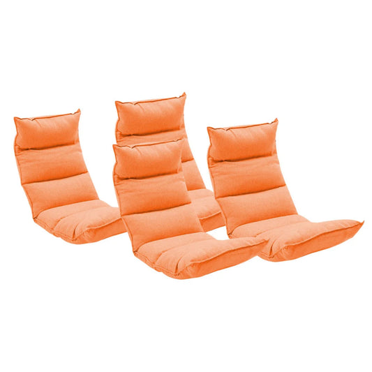 Tatami Floor Sofa Bed 4X Foldable Meditation Lounge Chair Recliner Lazy Couch Orange
