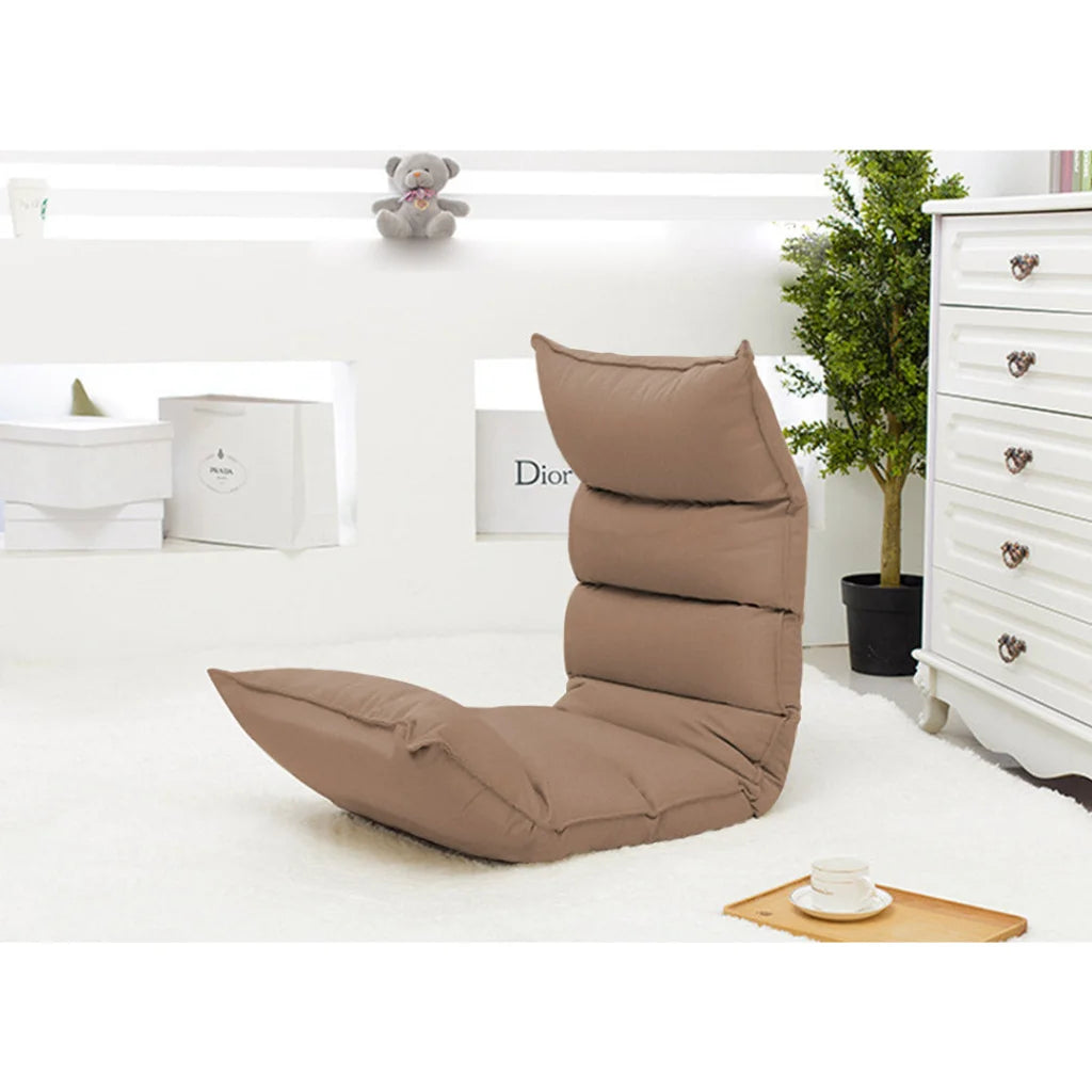 Tatami Floor Sofa Bed Foldable Meditation Lounge Chair Recliner Lazy Couch Khaki
