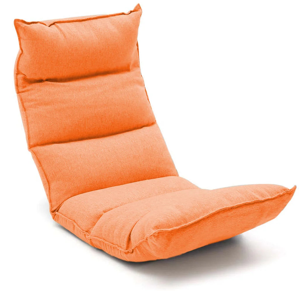 Tatami Floor Sofa Bed Foldable Meditation Lounge Chair Recliner Lazy Couch Orange