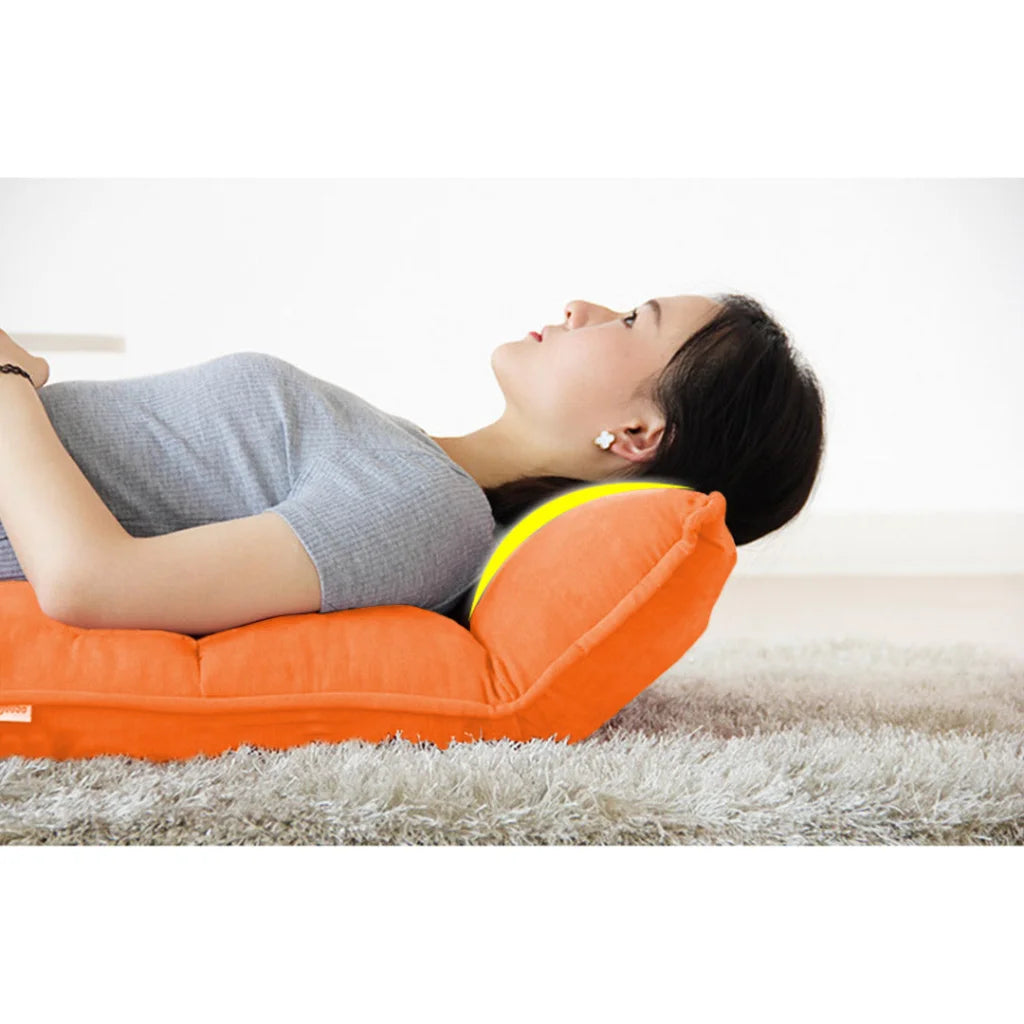 Tatami Floor Sofa Bed Foldable Meditation Lounge Chair Recliner Lazy Couch Orange
