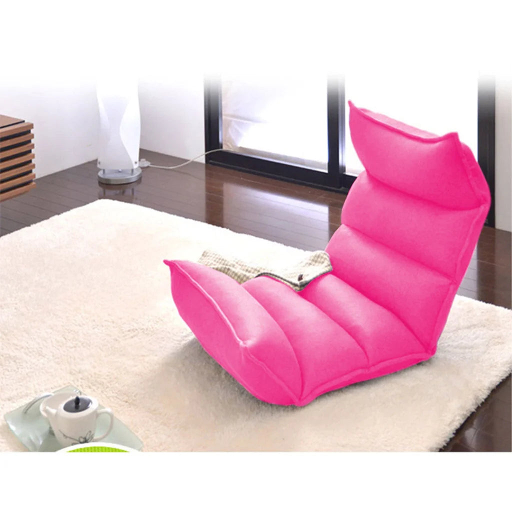 Tatami Floor Sofa Bed Foldable Meditation Lounge Chair Recliner Lazy Couch Pink