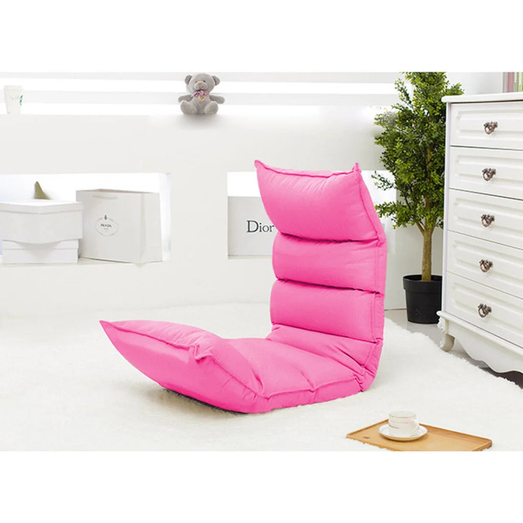 Tatami Floor Sofa Bed Foldable Meditation Lounge Chair Recliner Lazy Couch Pink