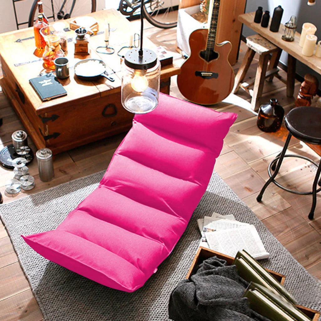 Tatami Floor Sofa Bed Foldable Meditation Lounge Chair Recliner Lazy Couch Pink