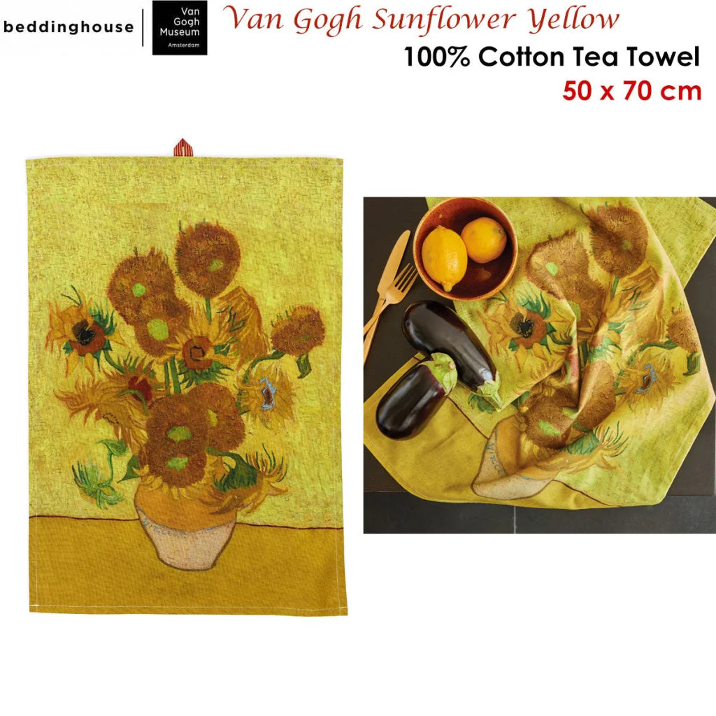 Tea Towel Bedding House Van Gogh Sunflower Yellow
