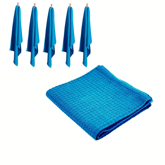 Tea Towels Rans Set of 6 Cotton Waffle 50x70cm - Aqua