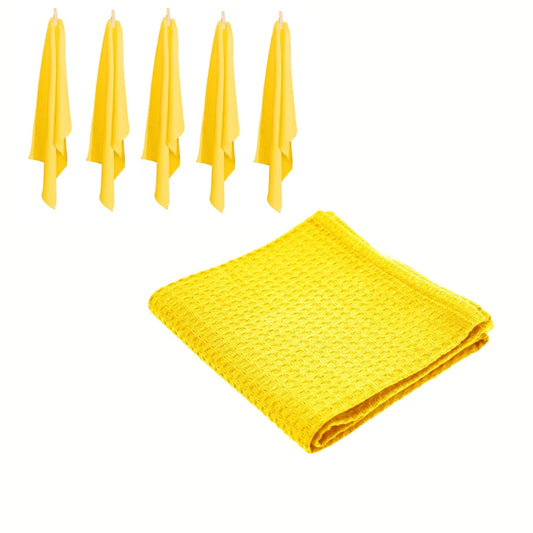 Tea Towels Rans Set of 6 Cotton Waffle 50x70cm - Yellow