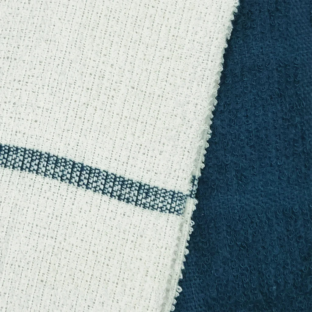 Tea Towels Set of 12 Rosa Navy Cotton Rich Terry - Home &