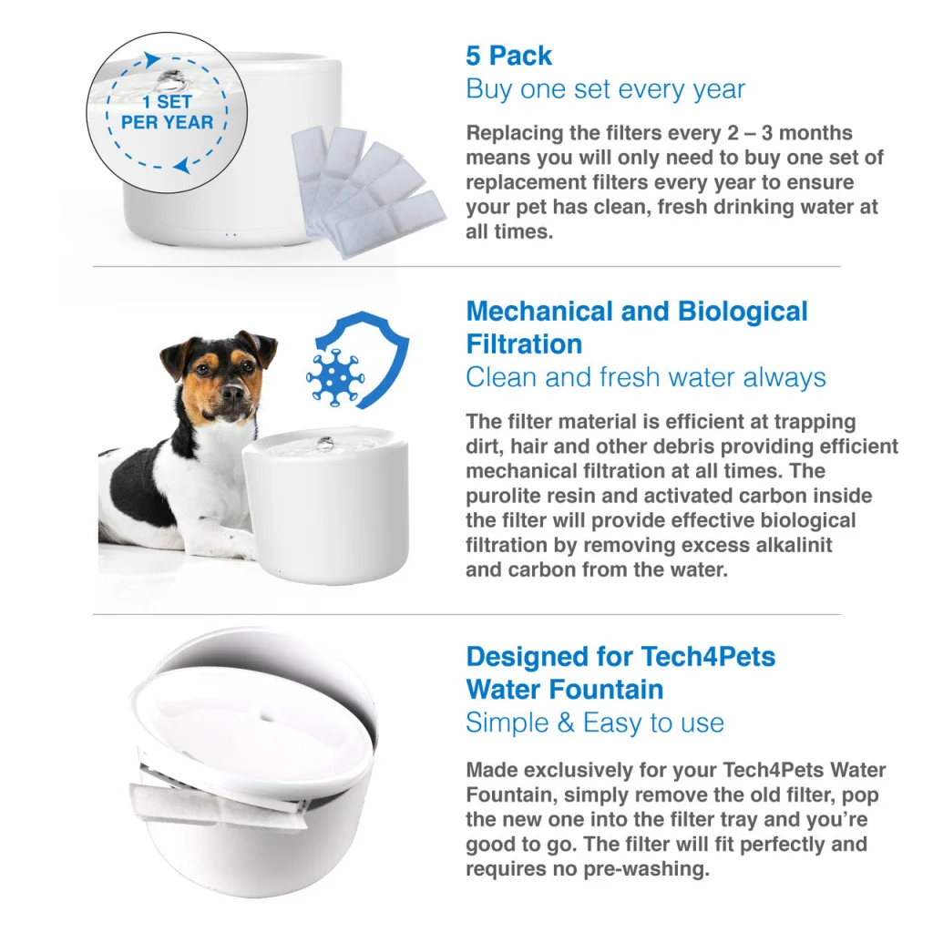 5 pack water fountain with replacement filters
