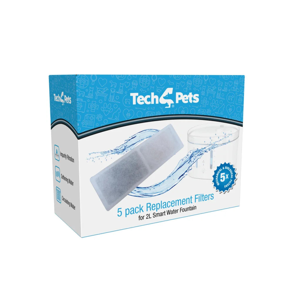 Pack water fountain with replacement filters pet care