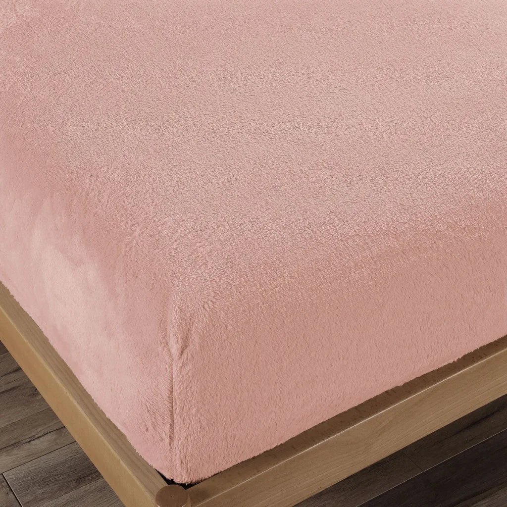 Teddy Fleece Fitted Sheet Combo Set Ramesses - Rose Pink