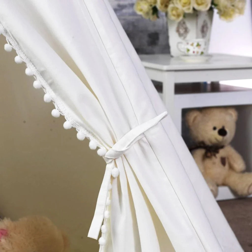 Teepee Tent 5-Poles Giant Kids Play Tent - Natural Canvas