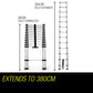 Telescopic Aluminium Ladder Bullet 3.8m Alloy Extension