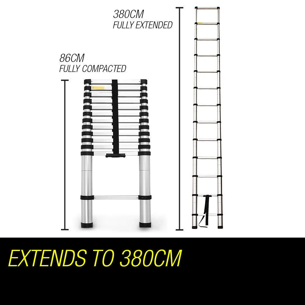 Telescopic Aluminium Ladder Bullet 3.8m Alloy Extension
