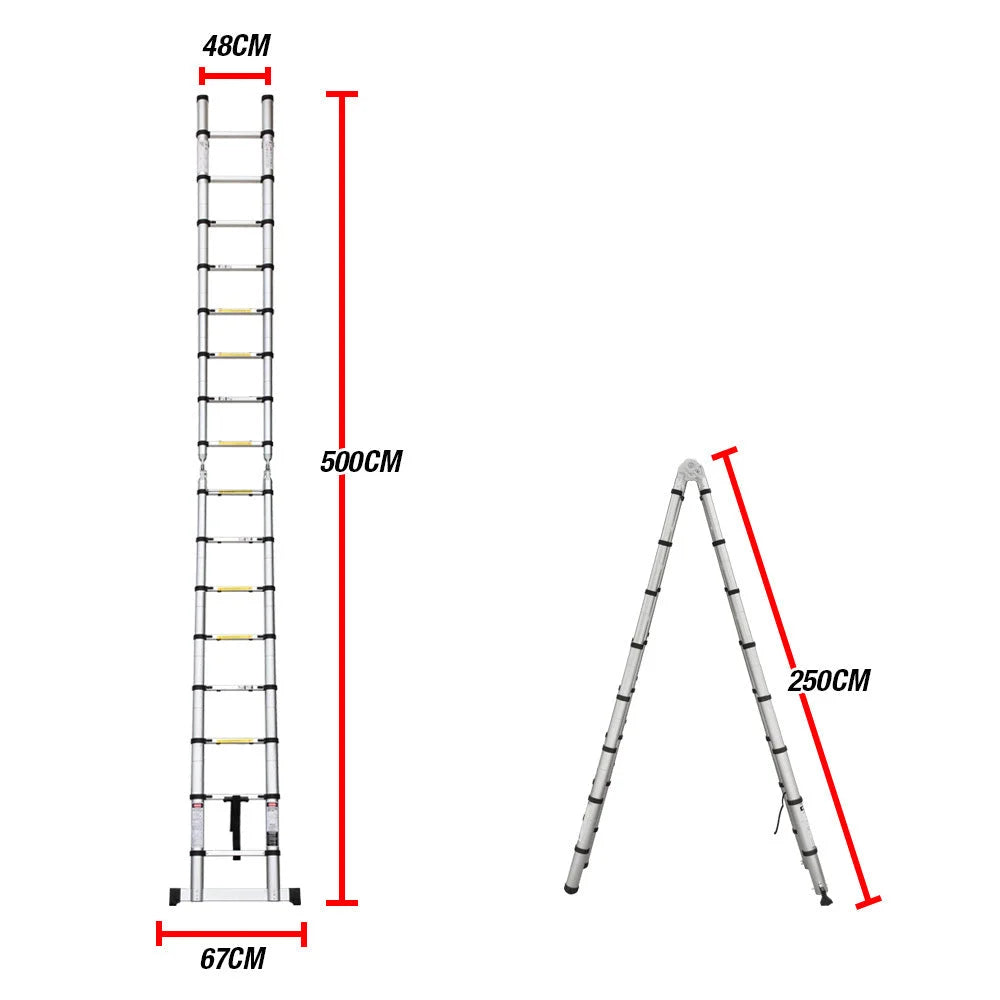 Telescopic Aluminium Multipurpose Ladder Bullet 5m Alloy