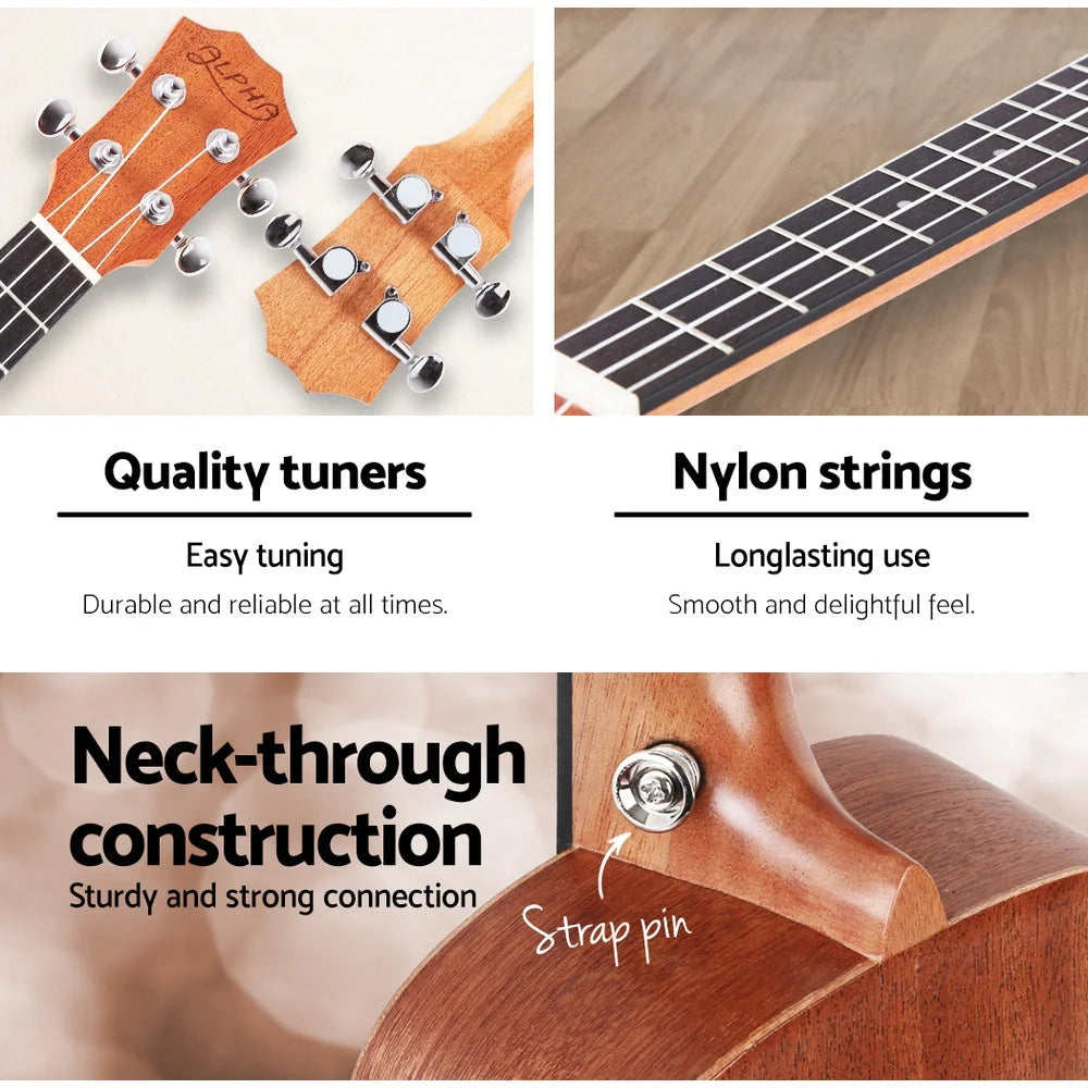 Tenor ukulele alpha with clean finish and fitted components
