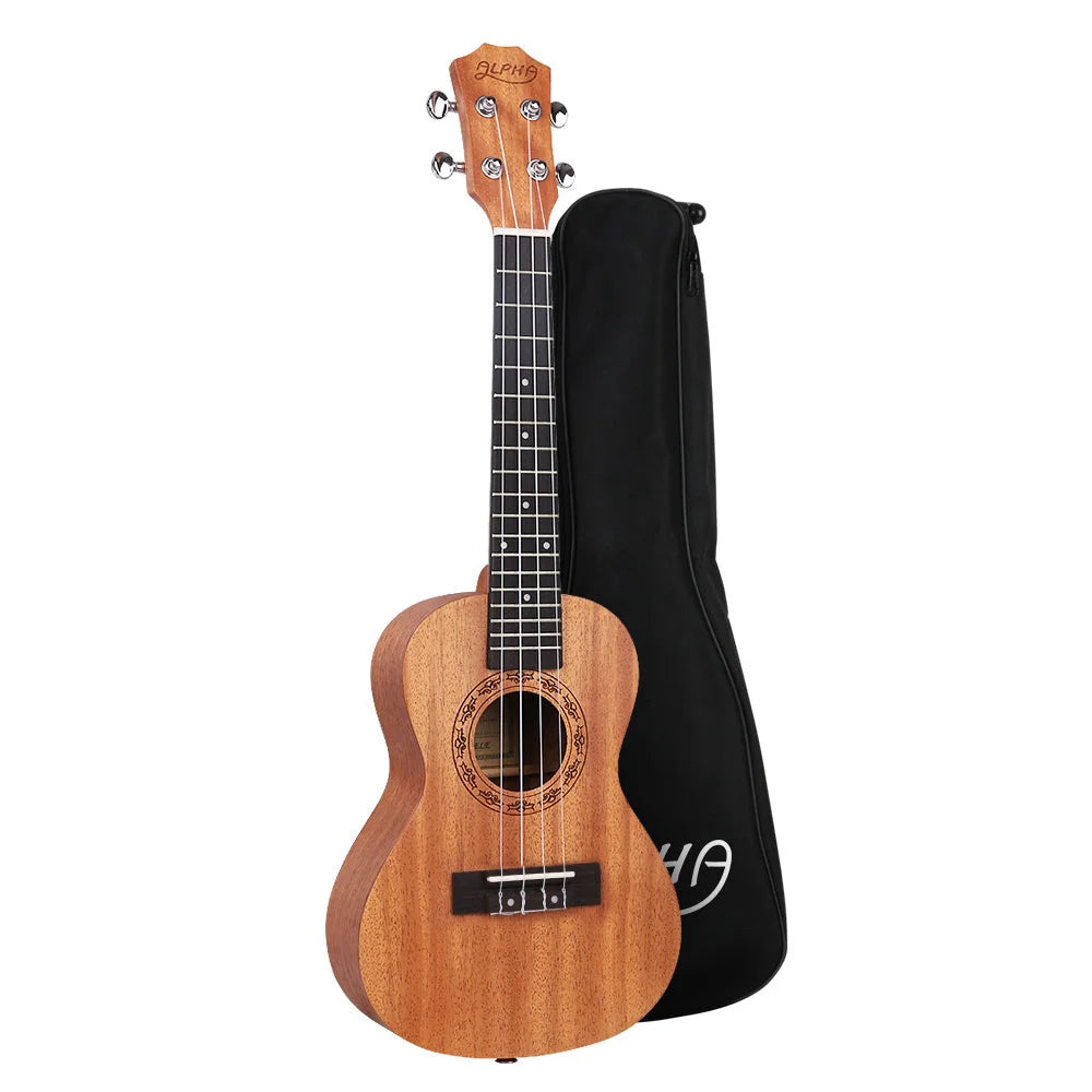 Tenor ukulele alpha with fitted edges and product hardware
