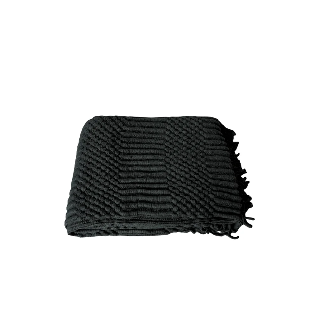 Tessa Throw Rug Blanket - Black - Furniture > Sofas > Sofa