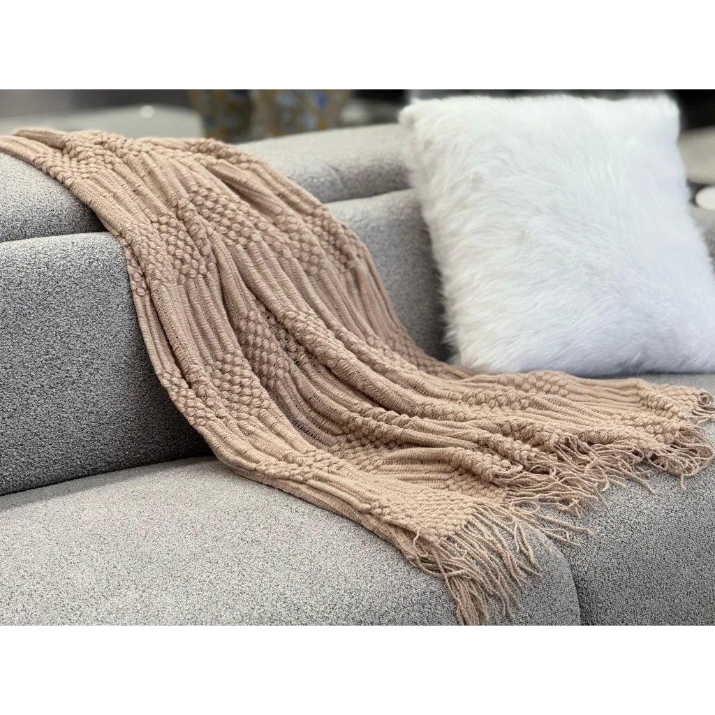 Tessa Throw Rug Blanket - Brown - Furniture > Sofas > Sofa