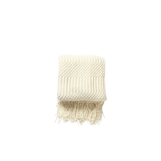 Tessa Throw Rug Blanket - Cream - Furniture > Sofas > Sofa
