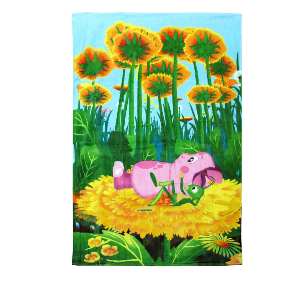 The Adventure of Luntik Beach Towel Rest on Flowers - Artex