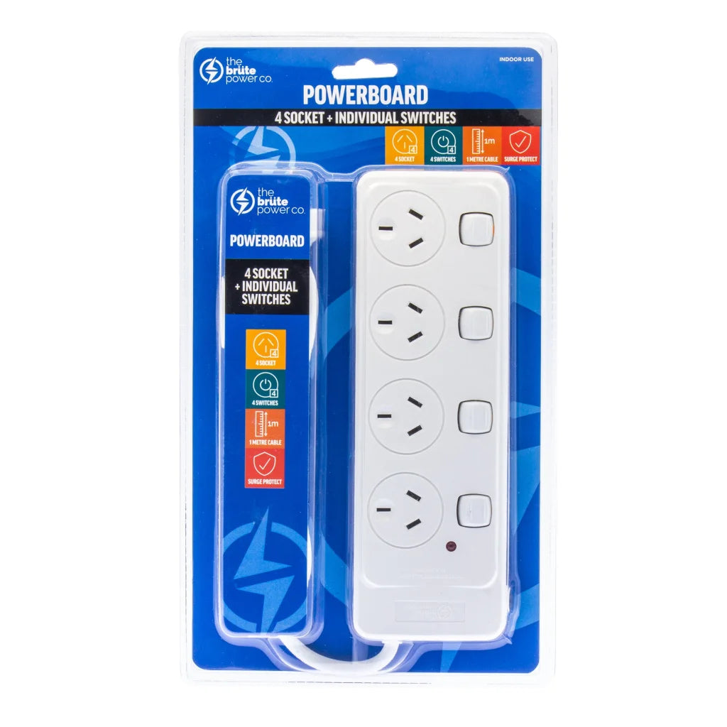 The Brute Power Co. - 4 Socket + Individual Switches