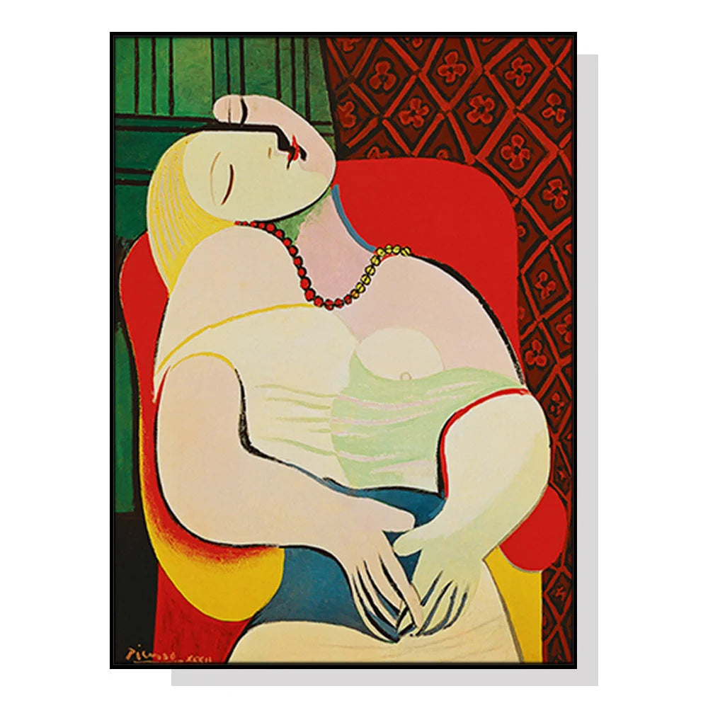 The Dream by Pablo Picasso Wall Art - Gold Frame Canvas
