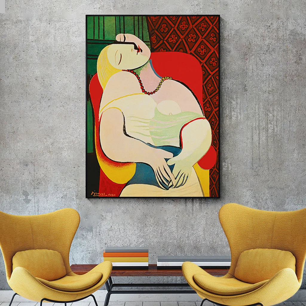 The Dream by Pablo Picasso Wall Art - Gold Frame Canvas