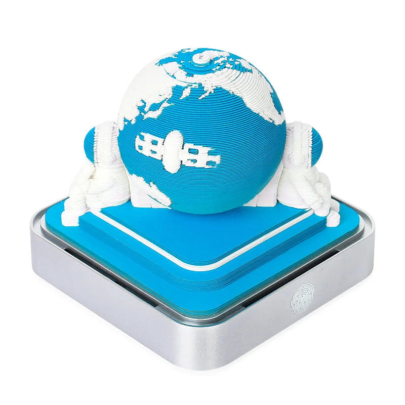 The Earth 3D Paper Sculpture Night Light with Memo Pad