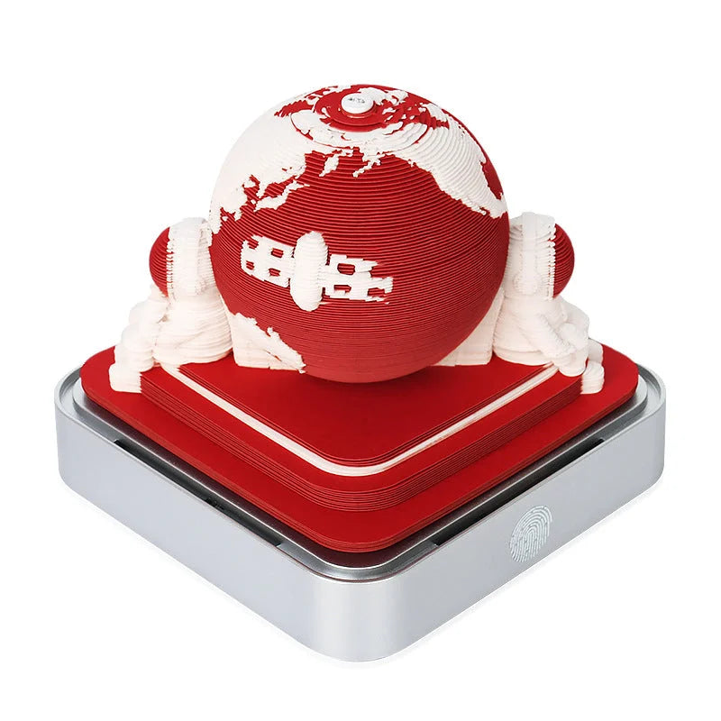 The Earth 3D Paper Sculpture Night Light with Notepad