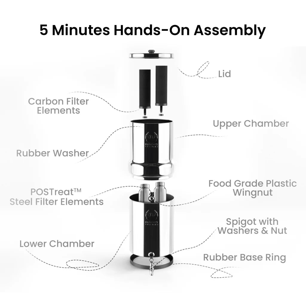 Phoenix Gravity Water Filter Stainless Steel