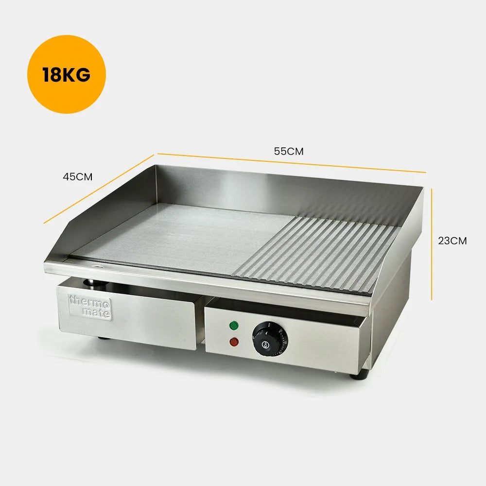 THERMOMATE Commercial Electric Griddle TH-G04 2400W 55x35cm