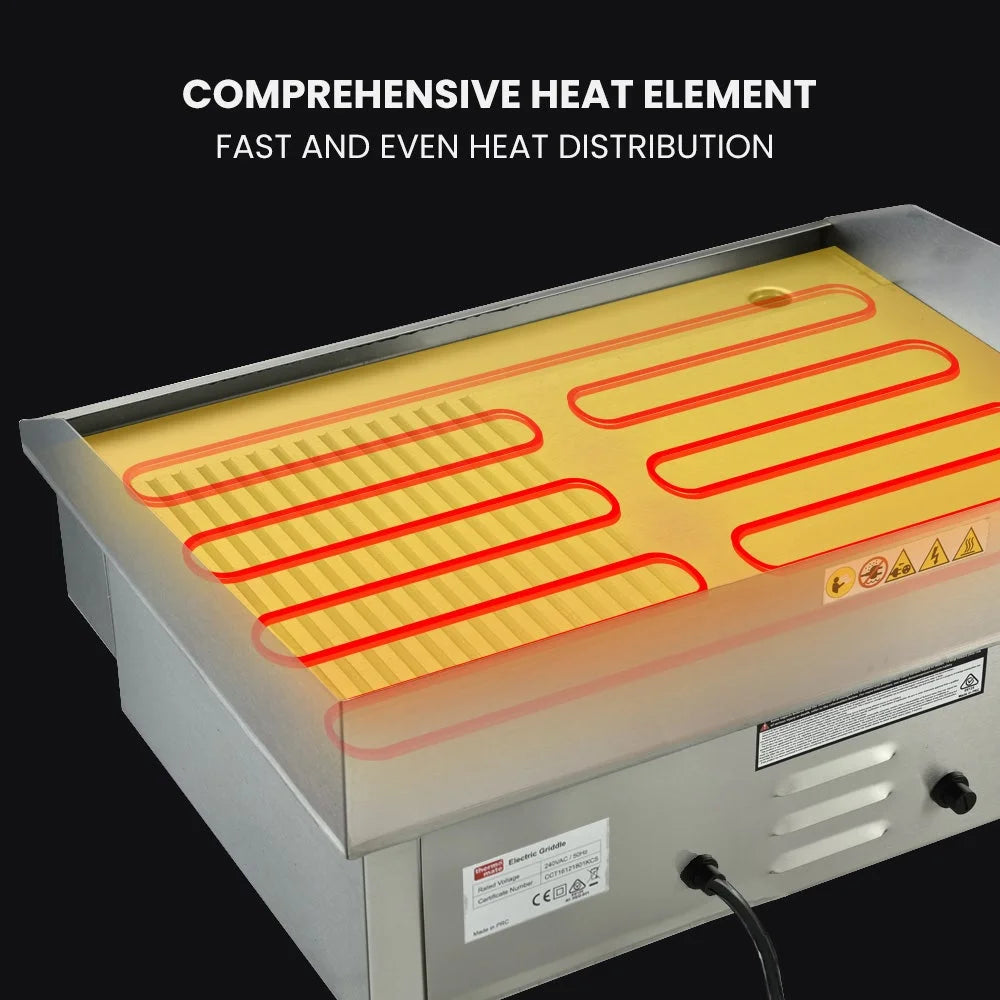 THERMOMATE Commercial Electric Griddle TH-G04 2400W 55x35cm